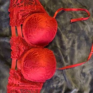 Cute red lace bra